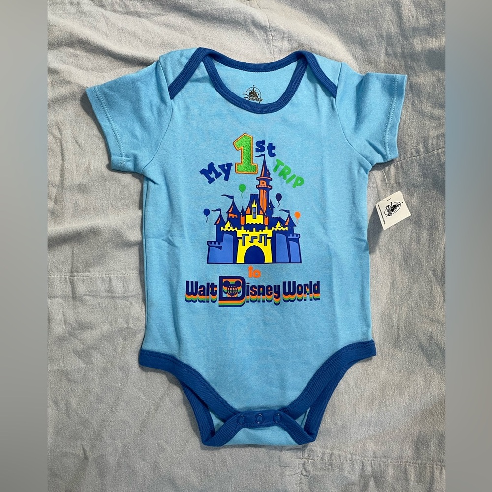 NEW Disney Blue‎ Baby "My 1st Trip to Walt Disney World" Bodysuit